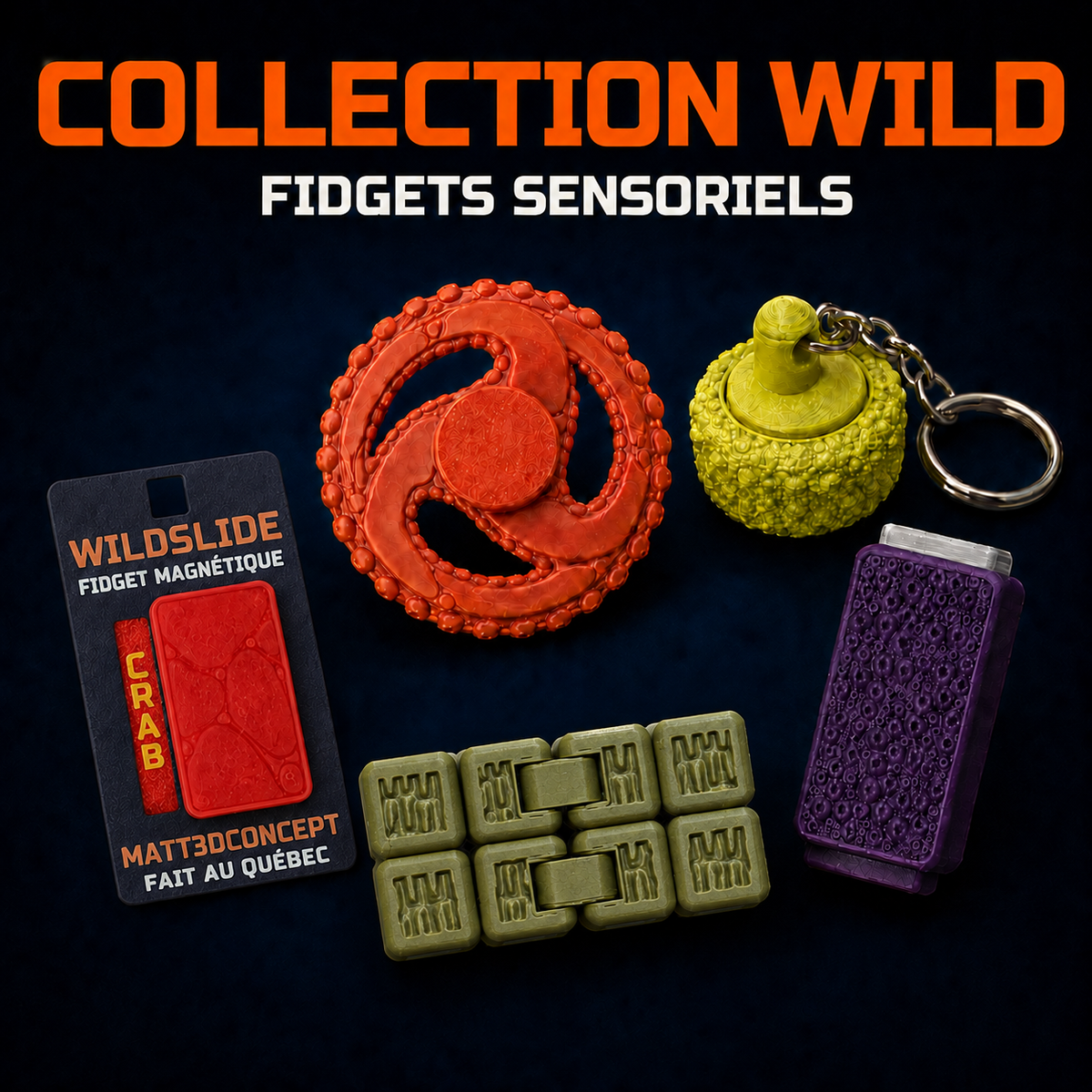 Collection WILD – Fidgets sensoriels texturés