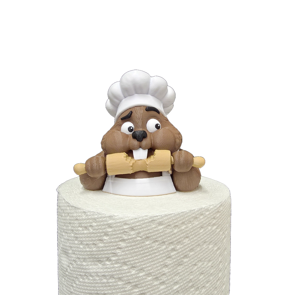 Compagnon du Rouleau Castor, figurine décorative sur un rouleau de papier essuie-tout.