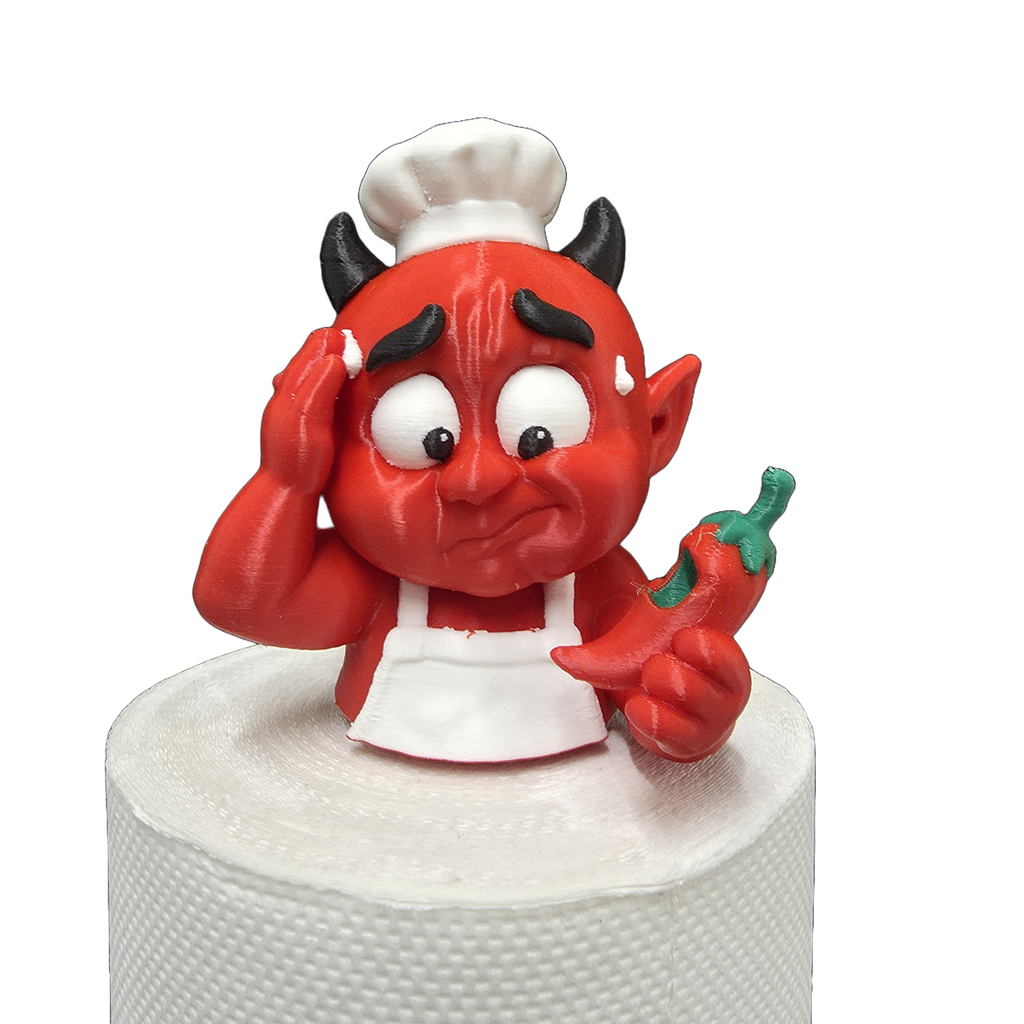 Compagnon du Rouleau Diable, figurine décorative sur un rouleau de papier essuie-tout.